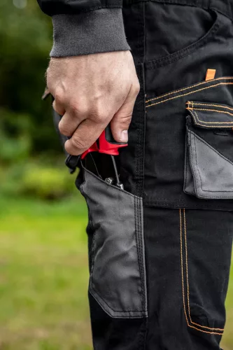 Overall, HD, karcsúsított(slim fit), 60% pamut, 37% polyester, 3% elasztán, 285 g/m2, S