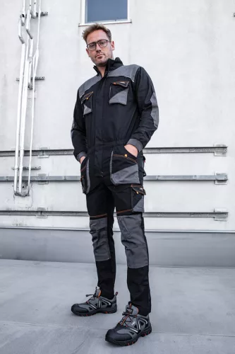 Overall, HD, karcsúsított(slim fit), 60% pamut, 37% polyester, 3% elasztán, 285 g/m2, S