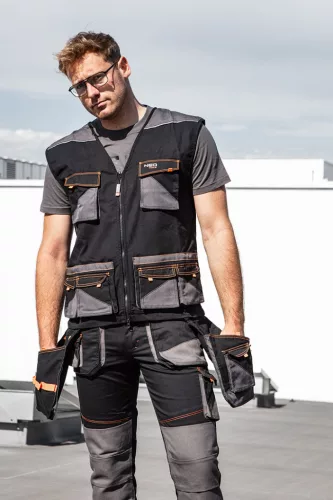Munkamellény karcsúsított(slim fit), 60% pamut, 37% polyester, 3% elasztán, 285 g/m2, S