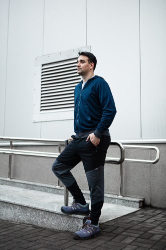 Melegítő nadrág Comfort, fekete-szürke, 57% pamut, 39% poliészter, L