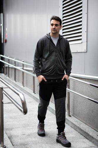 Melegítő nadrág Comfort, fekete-szürke, 57% pamut, 39% poliészter, XXXL