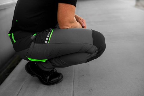 Munkásnadrág Premium, 4 irányban önbeálló anyag, fekete-zöld, S