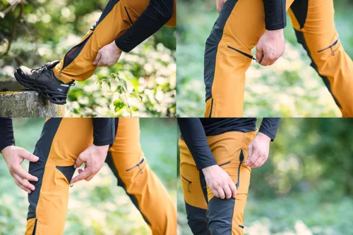 Munkásnadrág Outdoor, 4 irányú sztreccs, Mustár színű, L