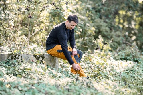 Munkásnadrág Outdoor, 4 irányú sztreccs, Mustár színű, XS