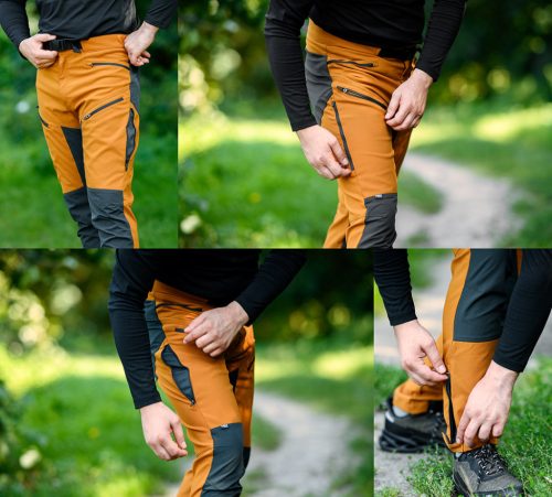 Munkásnadrág Outdoor, 4 irányú sztreccs anyag, 210g/m2, Mustársárga-szürke, S