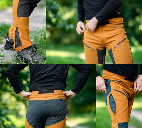 Munkásnadrág Outdoor, 4 irányú sztreccs anyag, 210g/m2, Mustársárga-szürke, S