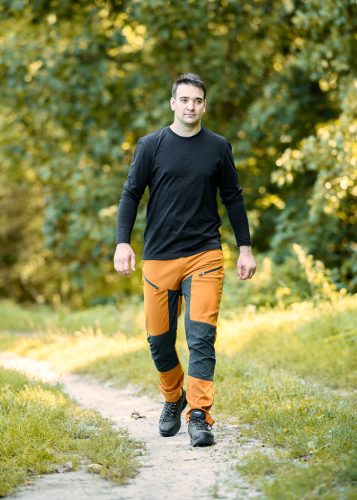 Munkásnadrág Outdoor, 4 irányú sztreccs anyag, 210g/m2, Mustársárga-szürke, XXL