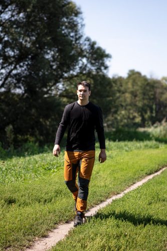 Munkásnadrág Outdoor, 4 irányú sztreccs anyag, 210g/m2, Mustársárga-szürke, XXXL