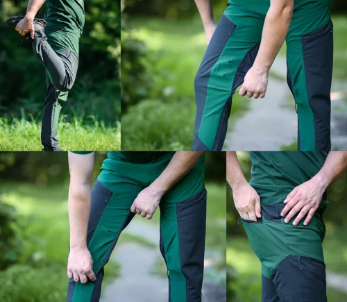 Munkásnadrág Outdoor, 4 irányú sztreccs, zöld-szürke, L