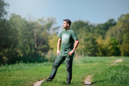 Munkásnadrág Outdoor, 4 irányú sztreccs, zöld-szürke, S