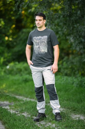 Munkásnadrág Outdoor, 4 irányú sztreccs anyag, 150g/m2, világos-sötét szürke, XL