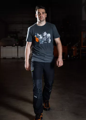 Munkásnadrág Mix&Match, 4 irányú sztreccs, 230g/m2, fekete-zöld, L