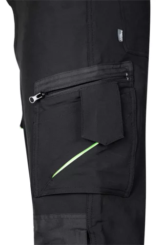 Munkásnadrág Mix&Match, 4 irányú sztreccs, 230g/m2, fekete-zöld, XL