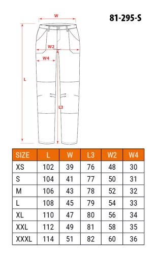 Munkásnadrág Mix&Match, 4 irányú sztreccs, 230g/m2, kék-zöld, S