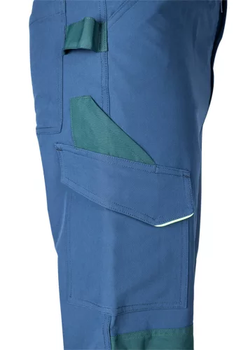 Munkásnadrág Mix&Match, 4 irányú sztreccs, 230g/m2, kék-zöld, XXL