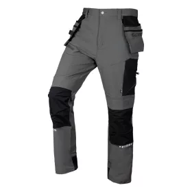   Munkásnadrág Mix&Match, 4 irányú sztreccs, 230g/m2, külső csavarzsebek, Cordura erősítés, szürke-fekete, L