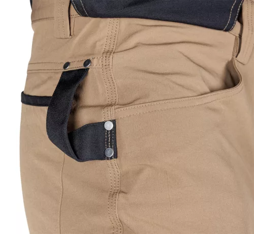 Munkásnadrág Mix&Match, 4 irányú sztreccs, 230g/m2, külső csavarzsebek, Cordura erősítés, bézs-fekete, S