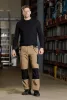 Munkásnadrág Mix&Match, 4 irányú sztreccs, 230g/m2, külső csavarzsebek, Cordura erősítés, bézs-fekete, XXXL