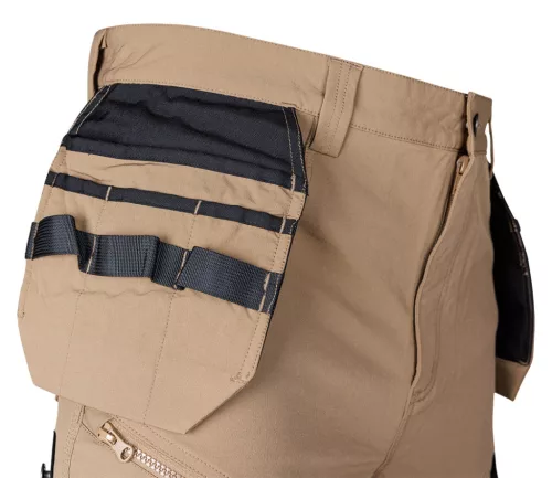 Munkásnadrág Mix&Match, 4 irányú sztreccs, 230g/m2, külső csavarzsebek, Cordura erősítés, bézs-fekete, XXXL