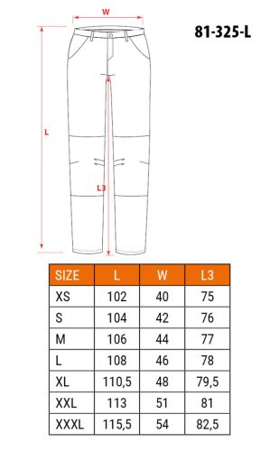 Munkásnadrág, 100% pamut, L