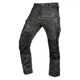   Munkásnadrág Mix&Match Canvas, 280g/m2, külső zsebek, Cordura részek, fényvisszav. betétek, zöld-terep, XS