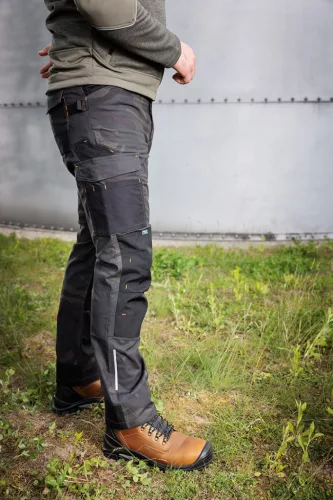 Munkásnadrág Mix&Match Canvas, 280g/m2, külső zsebek, Cordura részek, fényvisszav. betétek, zöld-terep, XS
