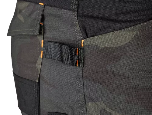 Munkásnadrág Mix&Match Canvas, 280g/m2, külső zsebek, Cordura részek, fényvisszav. betétek, zöld-terep, XS