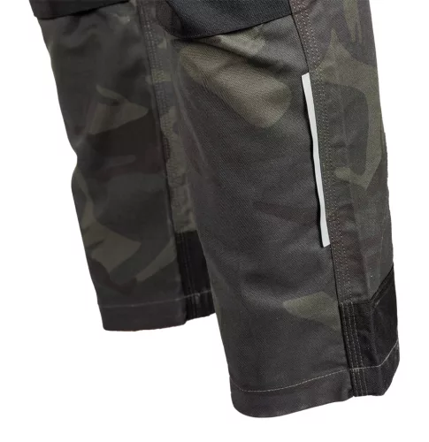 Munkásnadrág Mix&Match Canvas, 280g/m2, külső zsebek, Cordura részek, fényvisszav. betétek, zöld-terep, XS