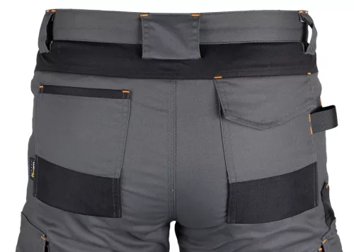 Munkásnadrág Mix&Match Canvas, 280g/m2, külső zsebek, Cordura részek, fényvisszav. betétek, szürke-fek., L