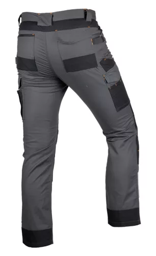 Munkásnadrág Mix&Match Canvas, 280g/m2, külső zsebek, Cordura részek, fényvisszav. betétek, szürke-fek., S