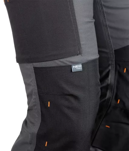 Munkásnadrág Mix&Match Canvas, 280g/m2, külső zsebek, Cordura részek, fényvisszav. betétek, szürke-fek., XXL