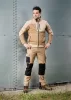 Munkásnadrág Mix&Match Canvas, 280g/m2, külső zsebek, Cordura részek, fényvisszav. betétek, bézs-fek., XS