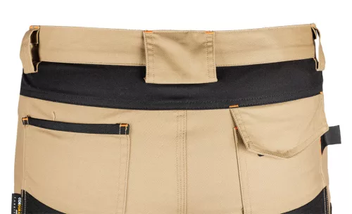 Munkásnadrág Mix&Match Canvas, 280g/m2, külső zsebek, Cordura részek, fényvisszav. betétek, bézs-fek., XXXL