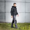 Munkásnadrág Mix&Match, 240g/m2, külső zsebek, profilozott térdbetét, fényvisszav. betétek, szürke-fek., XXL