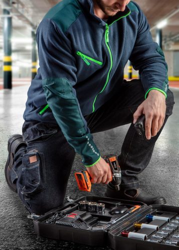 Polár munkavédelmi kabát, Premium, Cordura megerősítésekkel, L