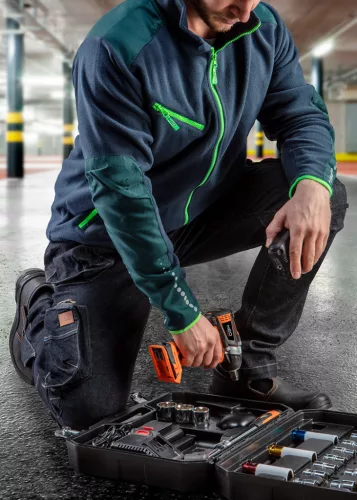 Polár munkavédelmi kabát, Premium, Cordura megerősítésekkel, M