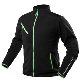   Polár munkavédelmi kabát, Premium, fekete, Cordura megerősítésekkel, 300g/m2, L