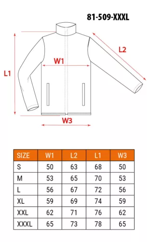 Polár munkavédelmi kabát, gyapjú hatású, Basic, fekete, XXXL