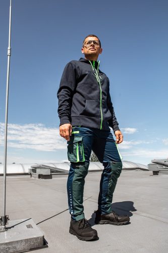 Munkavédelmi kabát, kapucnival Premium, kétrétegű, 67% pamut + 33% poliészter, L