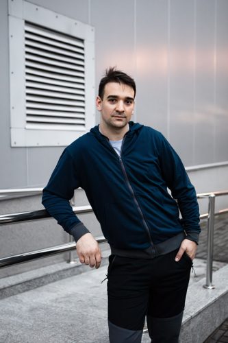 Munkavédelmi pulóver kapucnival Comfort, sötétkék, 60% poliészter 40% műselyem, L 