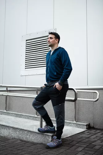 Munkavédelmi pulóver kapucnival Comfort, sötétkék, 60% poliészter 40% műselyem, S