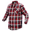 Flanel munkaing, piros-fekete-fehér, 100% pamut, XL