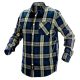 Flanel munkaing, kék-oliva-fekete, 100% pamut, XL