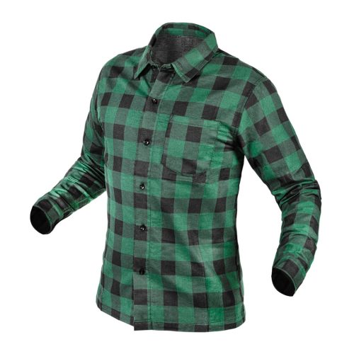 Flanel munkaing, zöld-fekete, 100% pamut, L