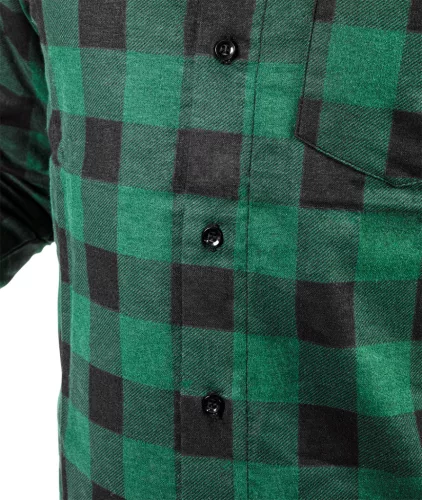 Flanel munkaing, zöld-fekete, 100% pamut, L