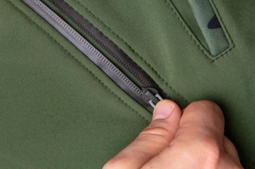 Terepmintás softshell munkavédelmi kabát, víz- és szélálló, kapucni, CAMO, vízáll: 5000mm, XXL