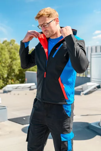 Softshell munkavédelmi kabát, víz- és szélálló, HD+, vízállóság:5000mm, lélegző:3000g/m2/24h, M