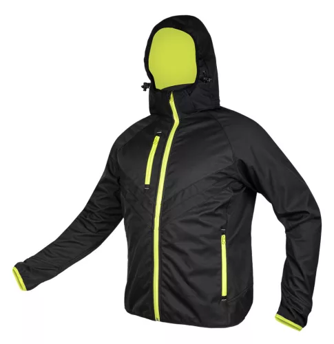 Softshell munkavédelmi kabát, fekete-sárga, L