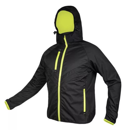 Softshell munkavédelmi kabát, fekete-sárga, XXL