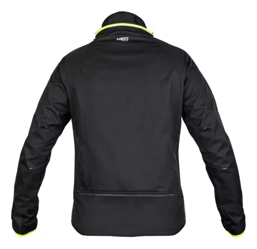 Softshell munkavédelmi kabát, fekete-sárga, XXL